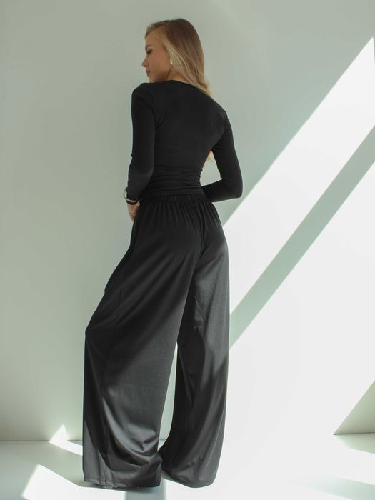 Костюм жіночий лонг та штани палаццо з дайвінга женский кофта и штаны