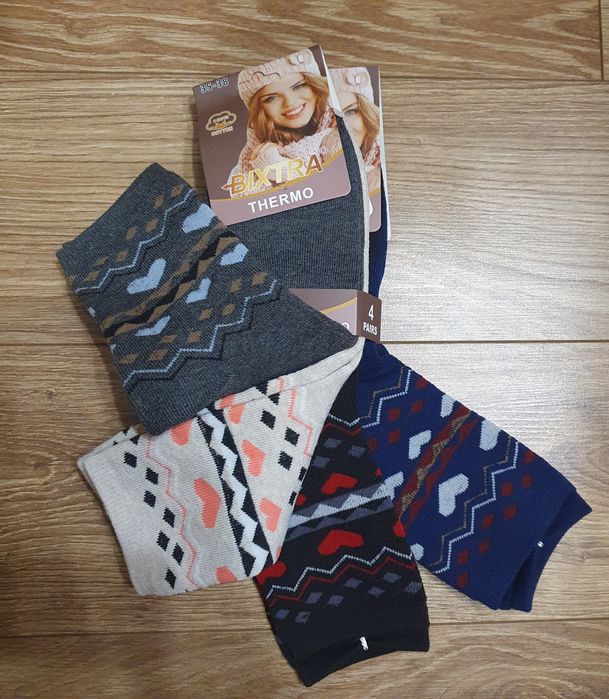 4x bezuciskowe skarpetki damskie frotte frota 35-38 bawełniane