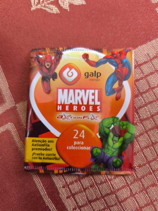 Coleção Marvel Heroes AxtionFlix Galp – Cartas / Tazos Lenticulares + Saquetas Seladas