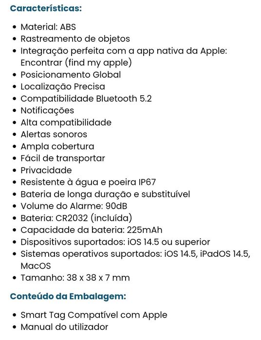 Tag GPS tracking para iPhone.
