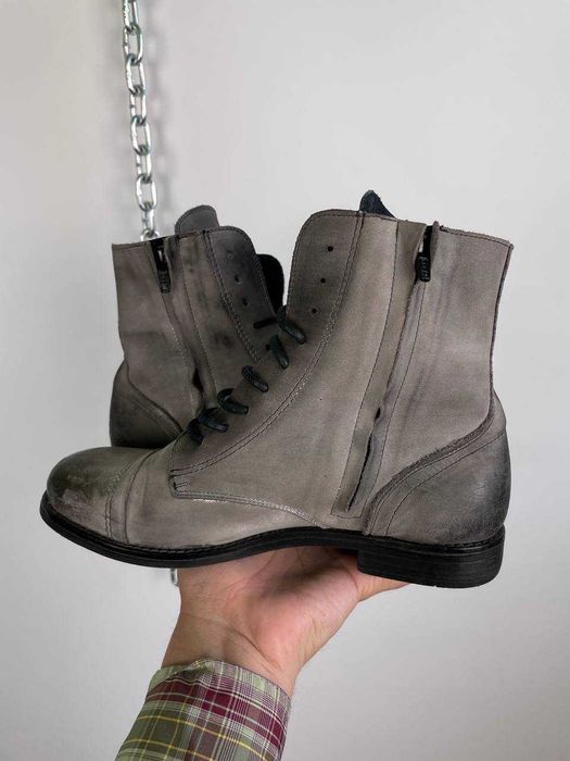 Жіночі високі сірі шкіряні ботинки черевики l'idea lidea leather