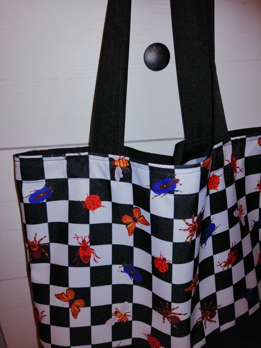 Torba na ramię shopper handmade tkanina wodoodporna