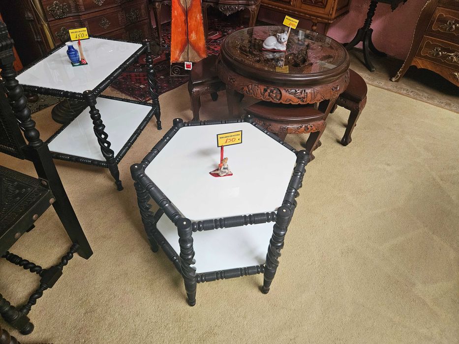 Mesa de centro antiga, exagonal - Muito Bom estado