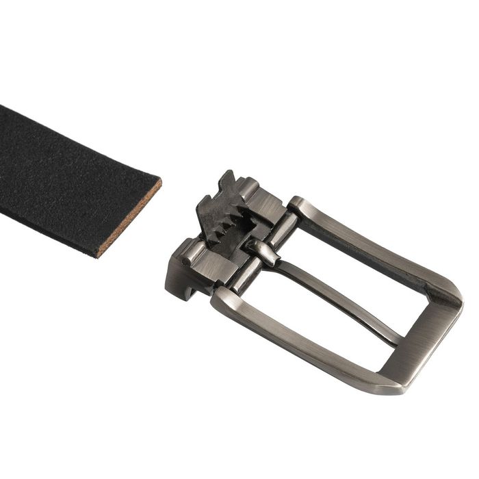 elegancki pasek męski ze skóry naturalnej w czarnym