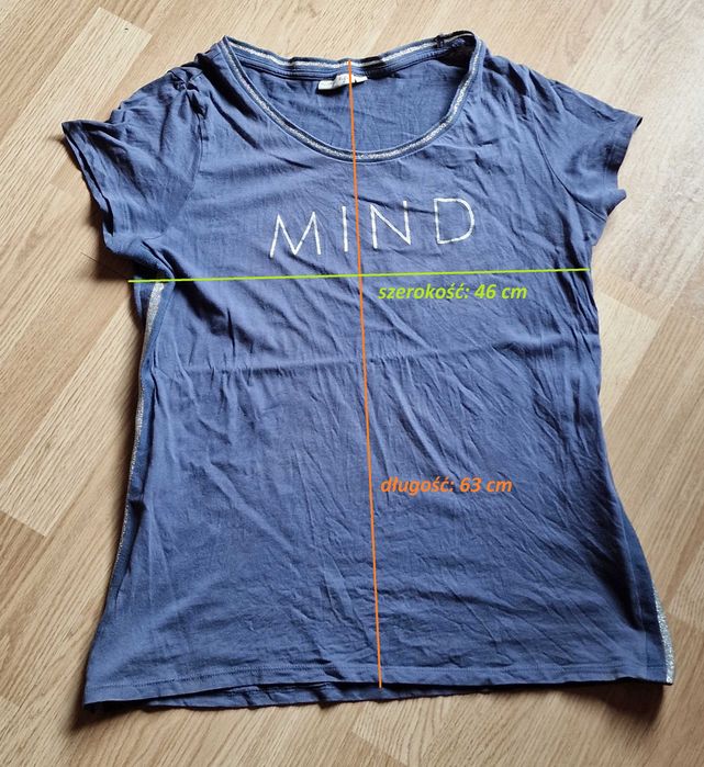 Letnia koszulka unisex szaro-niebieska Mind, t-shirt L size