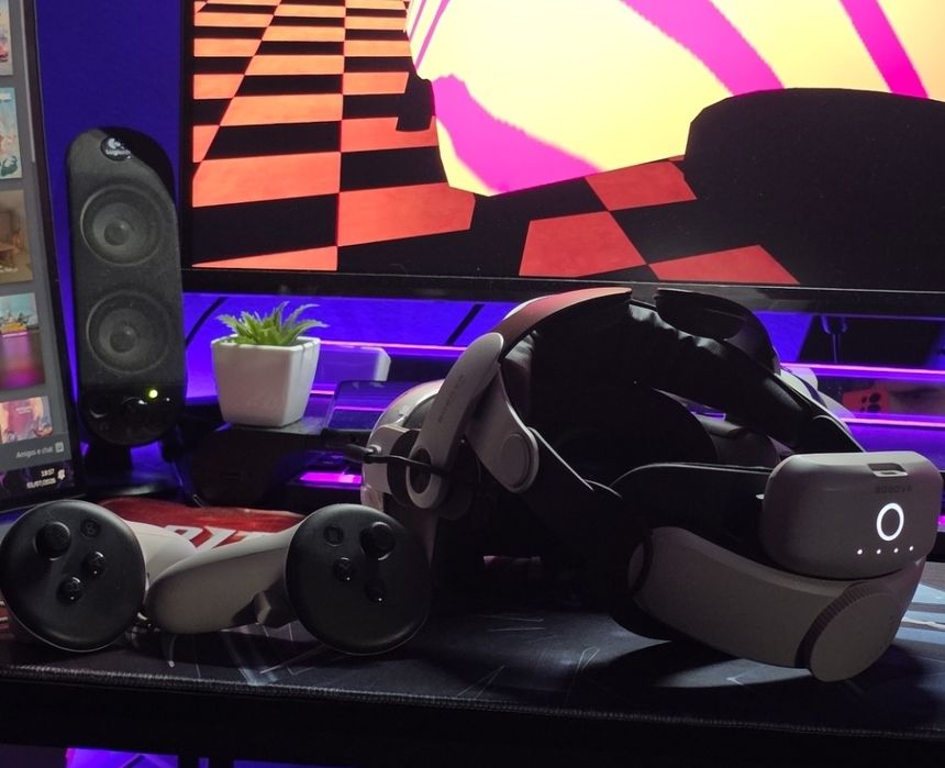 Meta Quest 3  + BoboVR com bateria + kit proteção
