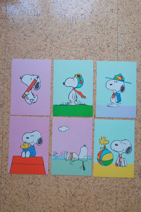 Postais da coleção Snoopy