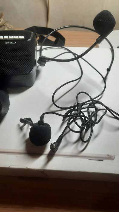 Amplificador de voz shidu c/2 microfones