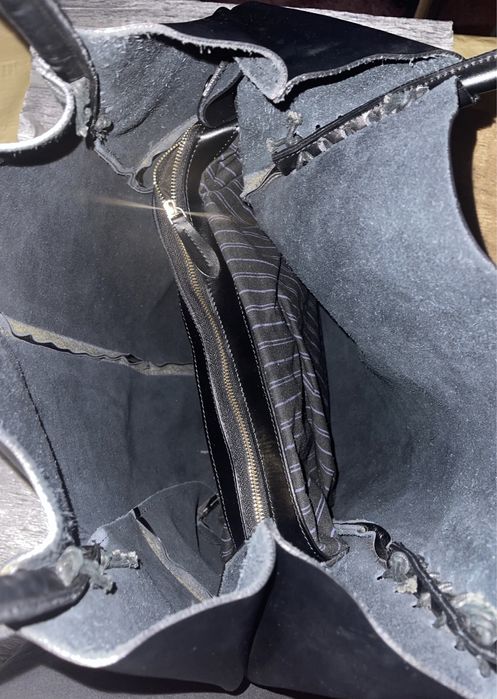 Шопер из натуральной кожи