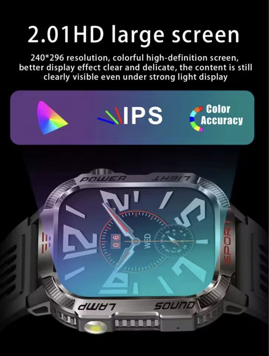 HT29 inteligentny zegarek latarka LED lampa-kompas