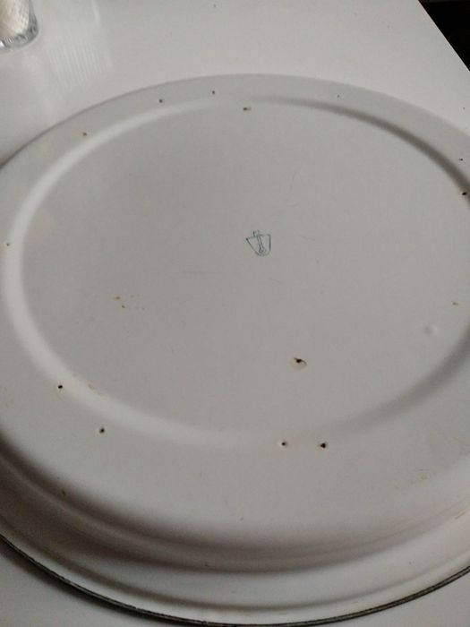 Велика миска поднос металева емальована