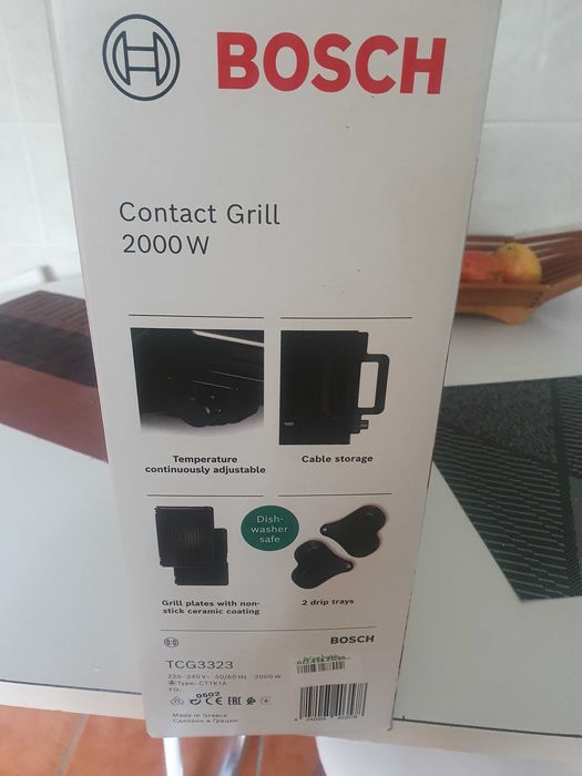 Grelhador de Placas Bosch TCG3323 de 2000 W - Preto (Novo)