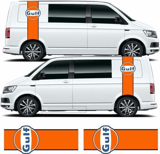 2 x pasy na boki busa Gulf Racing VW t4 t5 t6 caravelle viano vivaro ...