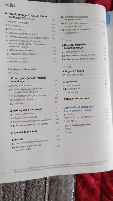 Livro de exame Português 12° ano da Porto Editora de 2019