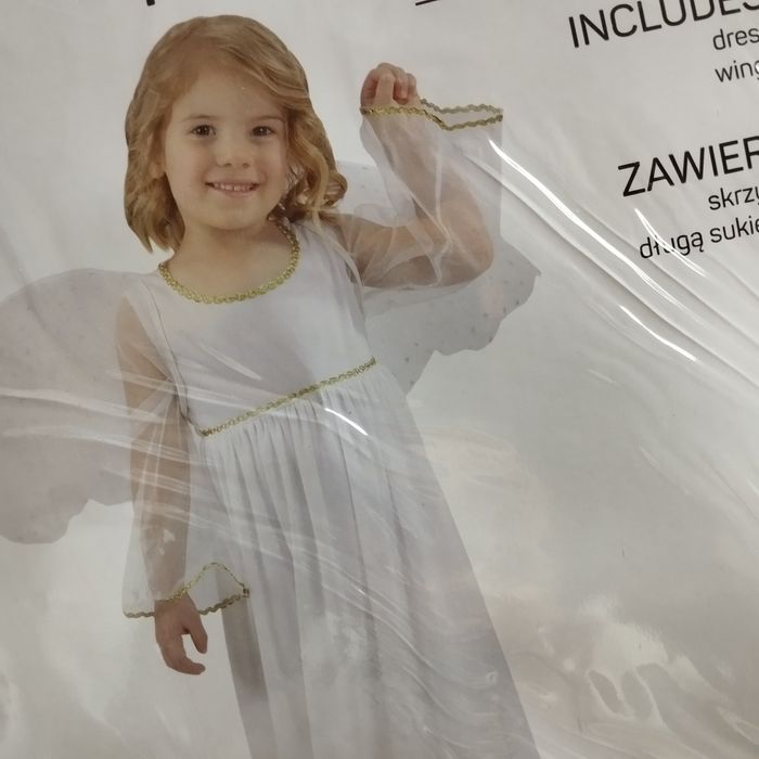 Nowy strój Aniołka 92/104 skrzydełka w kpl