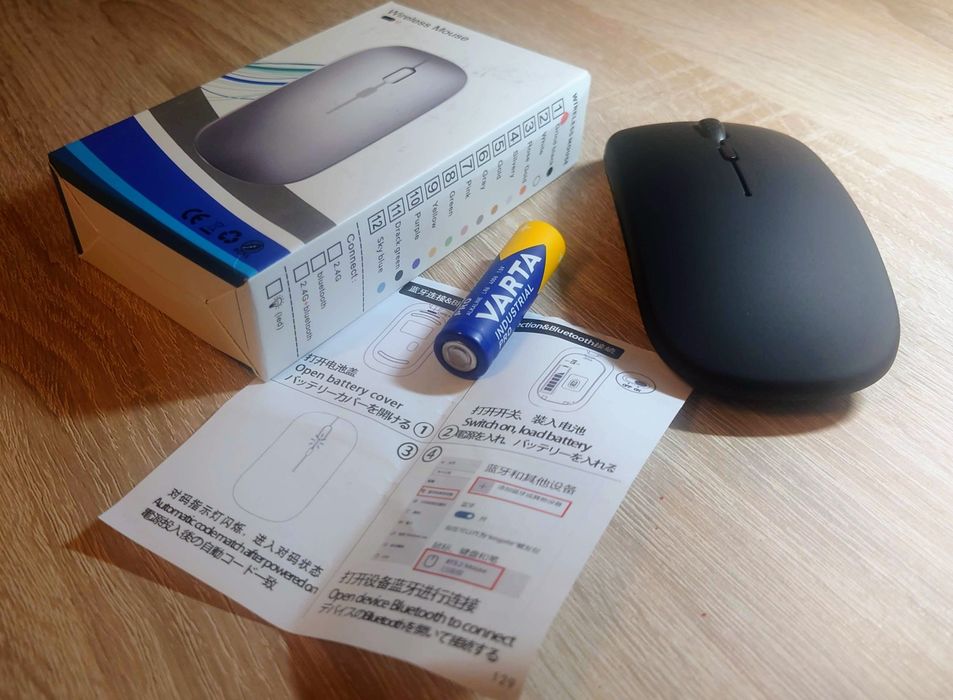 Bezprzewodowa Myszka slim ultra cicha z bluetooth 2.4G regulowane DPI