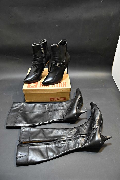 Zestaw 2 pary, śliczne botki i kozaki, rozmiar 39