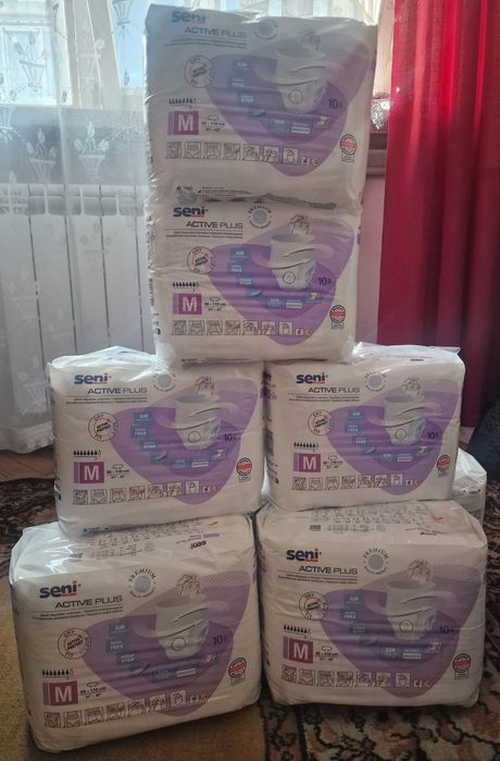 Pieluchomajtki Seni Active Plus rozmiar M. Nowe. Polski producent. Nieotwierane.