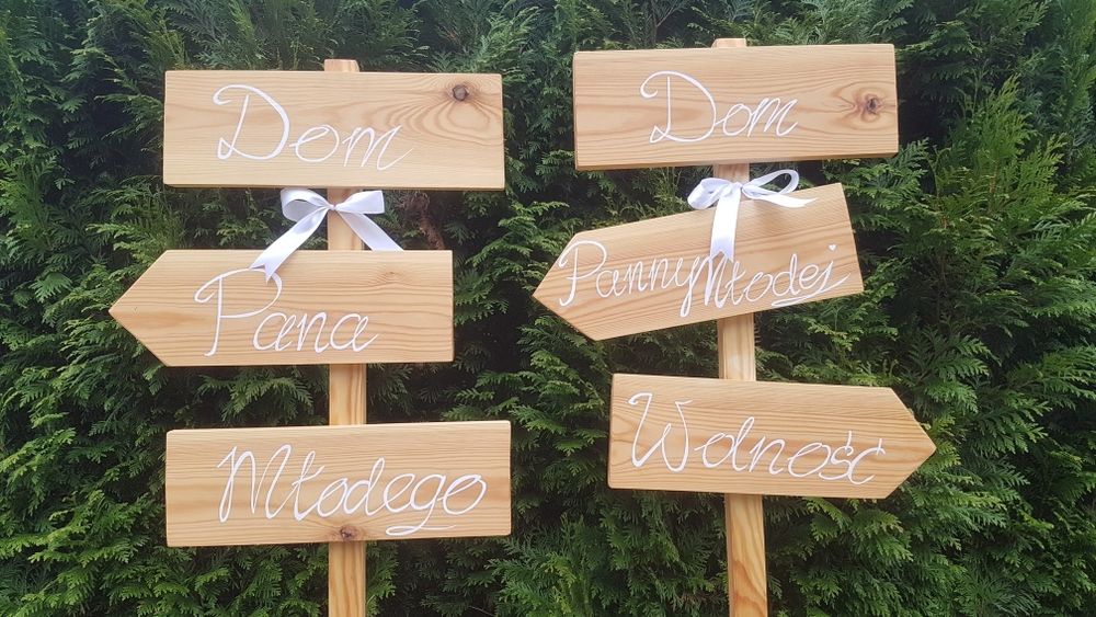 Drogowskaz ślubny, dom panny młodej!