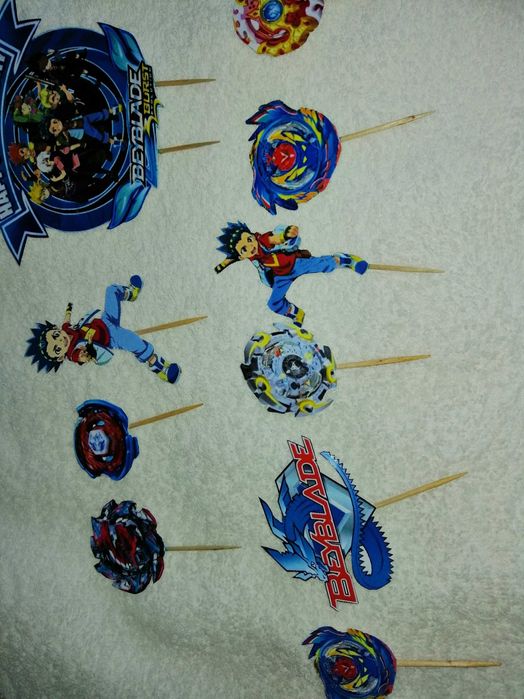 Topo para bolo de aniversário criança, tema Beyblade