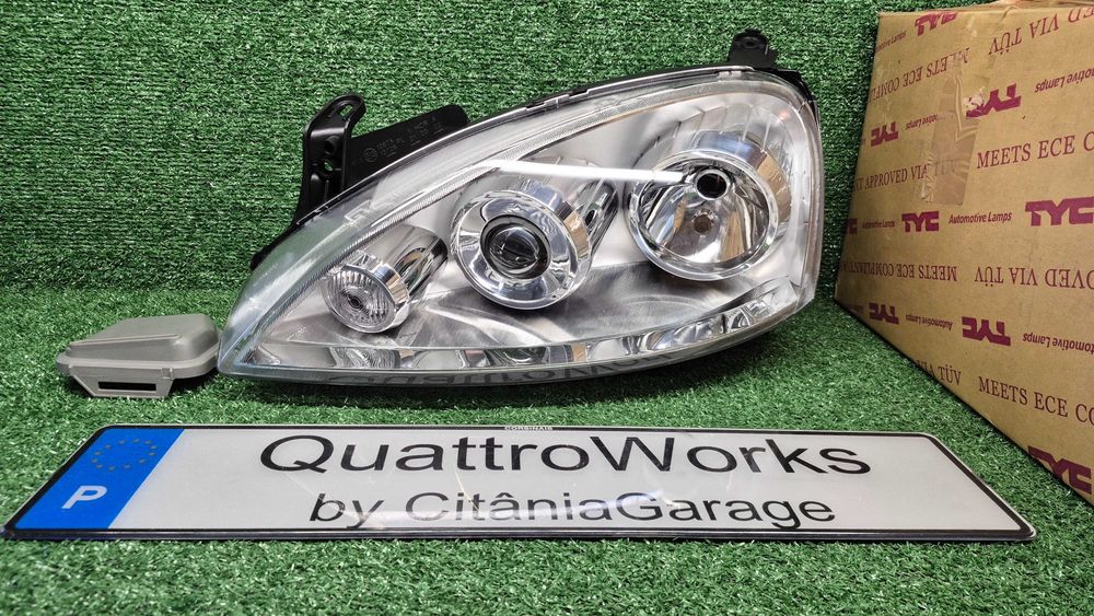 Otica Farol Frente Esquerdo Opel Corsa C X01 Combo C 2000 a 2012 Ref. 20-A424-05-2B NOVO TYC