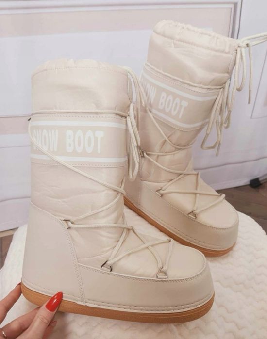 Śniegowce nieprzemakalne na grubej podeszwie jak moon boot ortalionowe