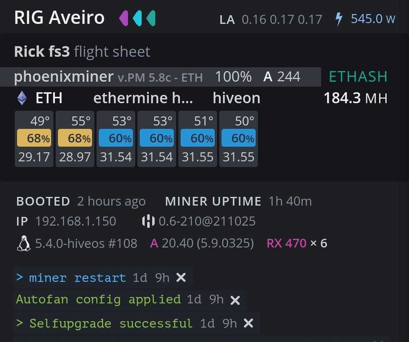 Computador com 6 placas gráficas de 8gb a minerar ETC.