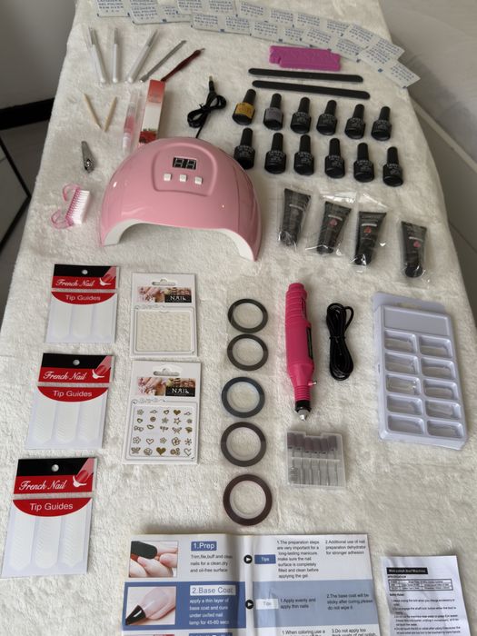 Kit Unhas de Gel Completo Profissional - Lâmpada UV/ LED, Broca, etc