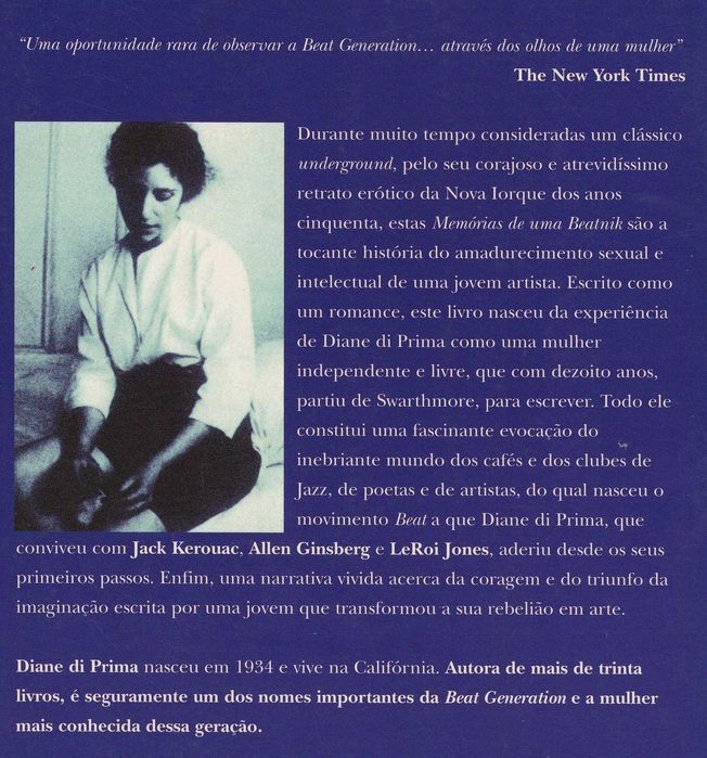 Livro Memórias de uma Beatnik de Diane Di Prima [Portes Grátis]