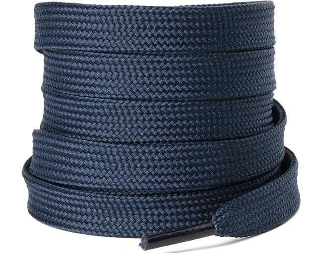 Olukssck Sznurowadła płaskie granatowe 180 cm 2 pary 10 mm