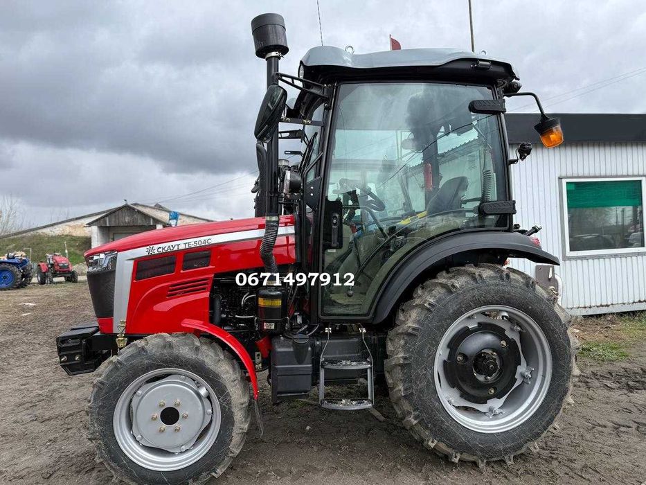 Трактор Скаут TE-504C A/C сірий, червоний, кондиціонер реверс Доставка