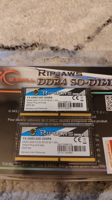 G.Skill Ripjaws SODIMM DDR4-3200 - 32GB - CL22 - Dual Channel (2 pcs) - Intel XMP - Zwart