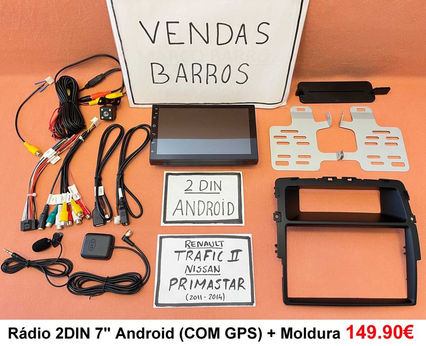Rádio 2DIN • RENAULT Trafic (2001 a 2019) • NISSAN Primastar • Android