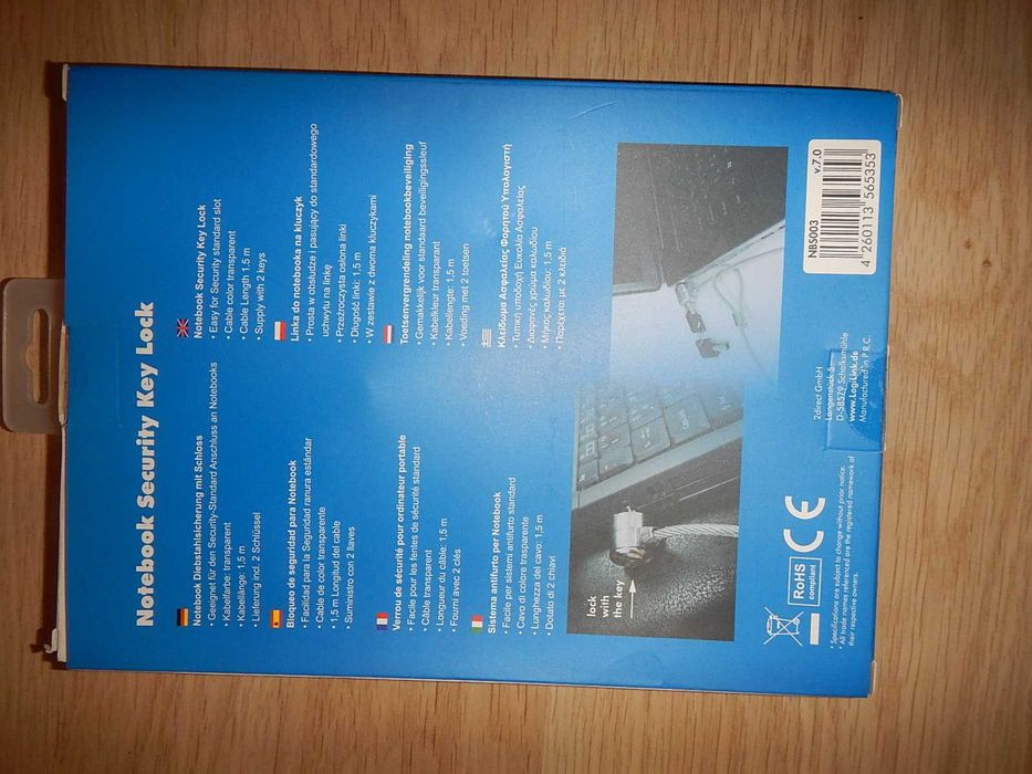 Linka zabezpieczająca LogiLihnk do notebook z kluczykiem 1,5m