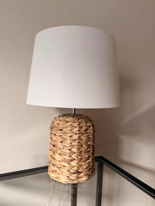 2 lampki nocne + lustro + kosz na pranie boho wiklina