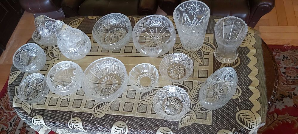 kryształy PRL oryginalne zestaw 3 idealny stan