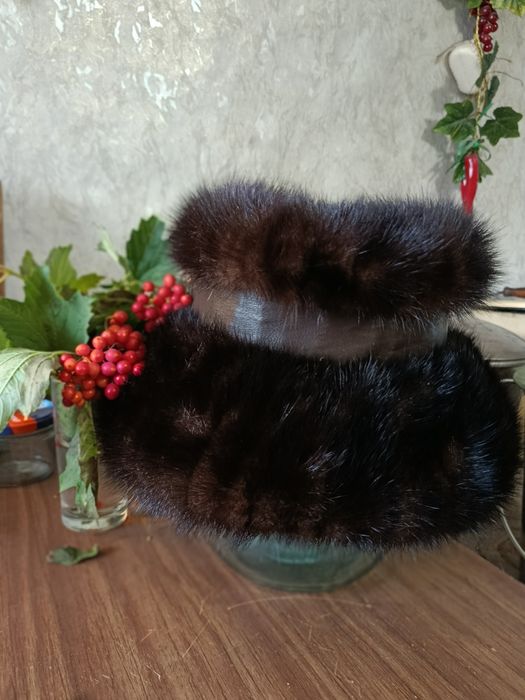 зимняя норковая шапка боярка