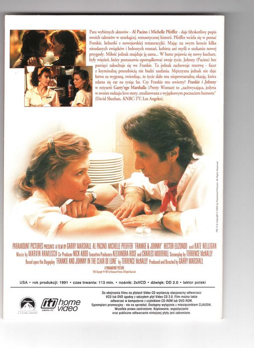 Frankie i Johnny (Al Pacino, Michelle Pfeiffer) VCD