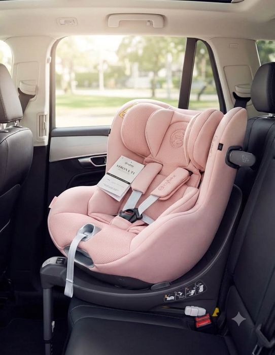 дитяча автолюлька з базою cybex sirona ti pink рожева