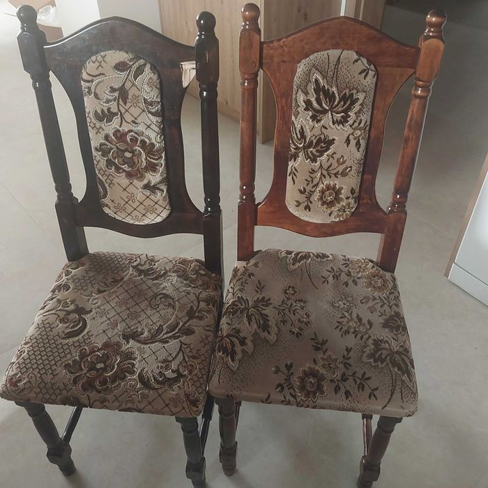 Oddam 12 drewnianych krzeseł, krzesło drewniane 6 + 6 jasne ciemne