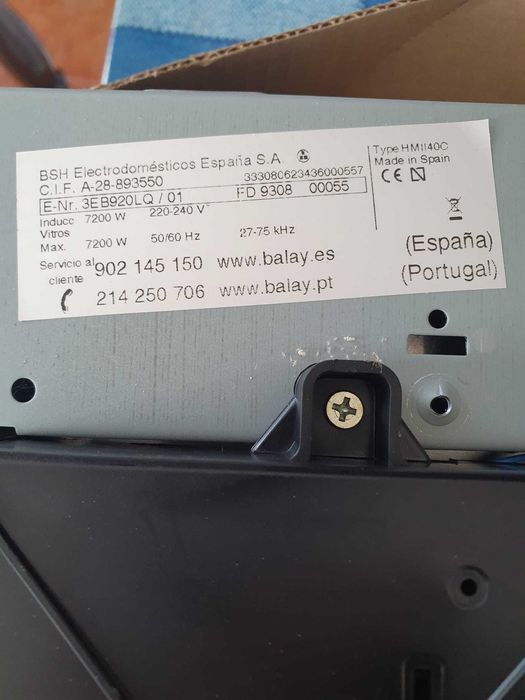Vendo Placa de indução 99€