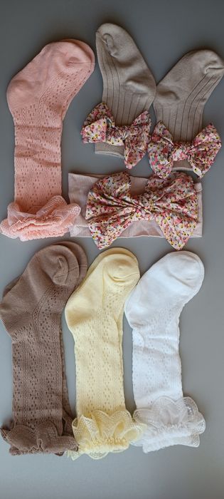 Набір дитячий пов'язочка та носочки, гольфи дитячі.