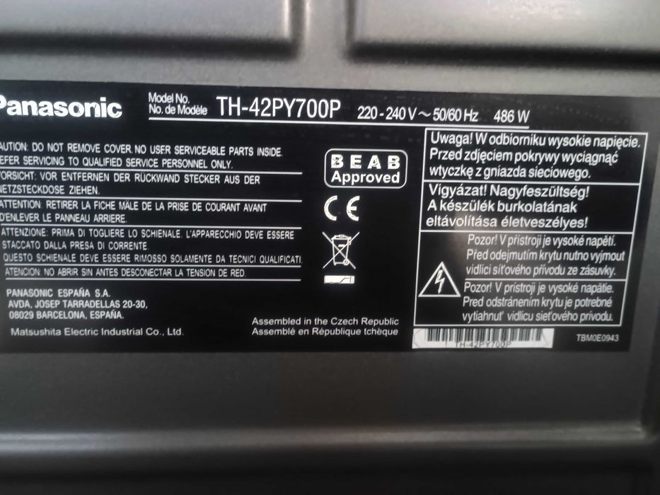 panasonic th-42py700p 42" full hd