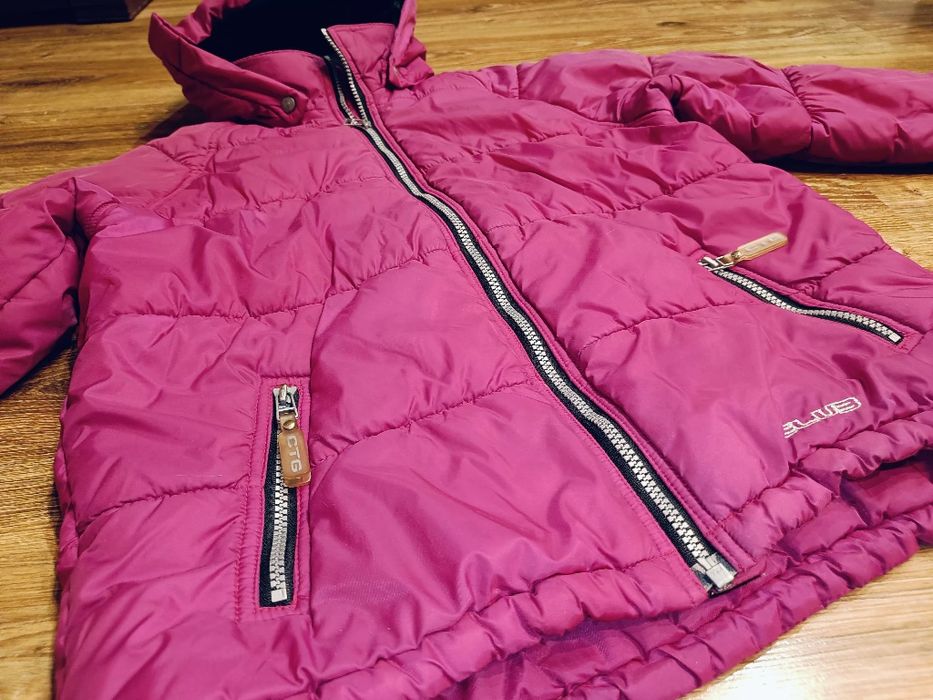 LINDEX lekka kurtka pikowana kaptur odpinany amarantowa pikowana 146