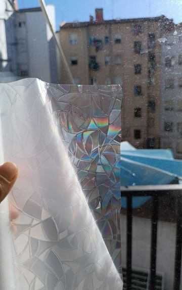 Película decorativa para janelas com efeito arco-íris (200 x 45 cm)