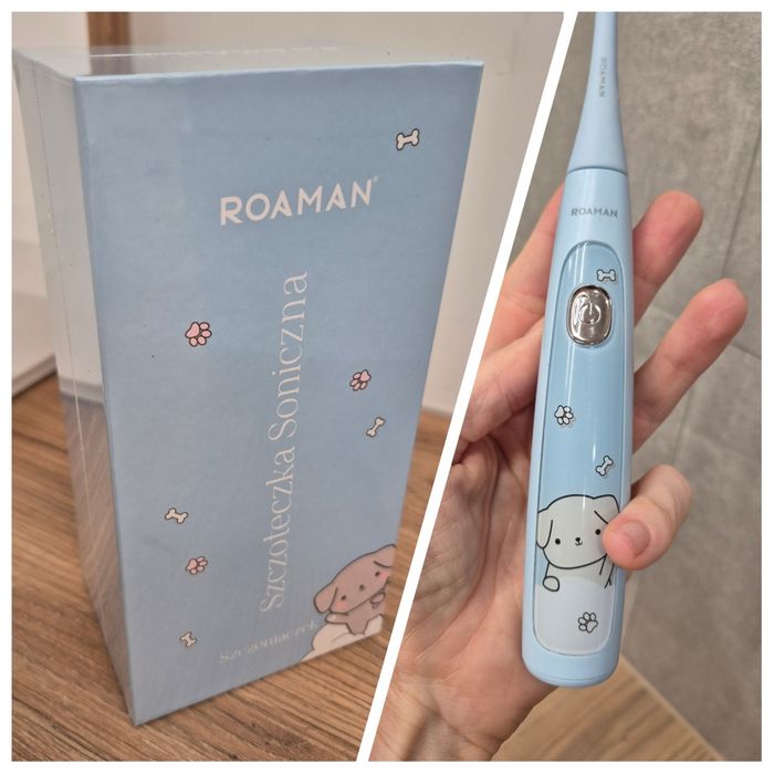 Nowa szczoteczka soniczna dla dzieci Roaman K7 niebieska 3-8 lat
