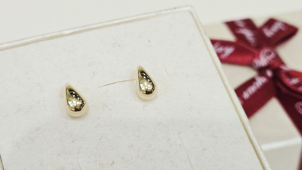Kolczyki złote łezki 14k