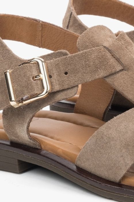 Сандалі велюрові сірі Estro натуральний замш
