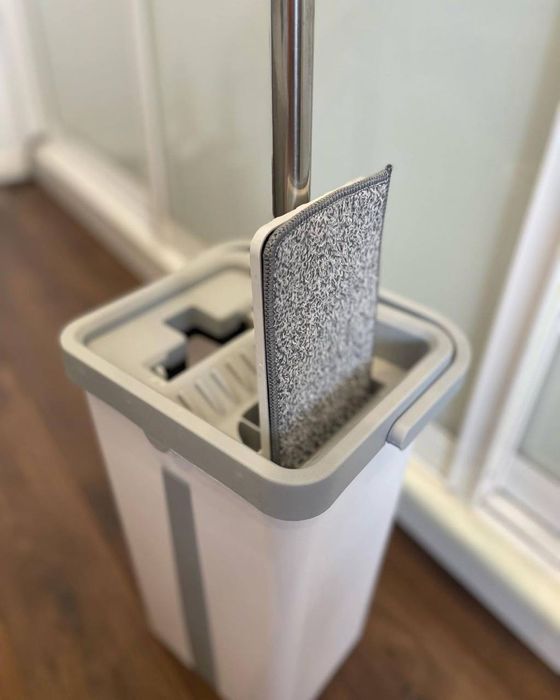 Комплект для уборки швабра лентяйка с отжимом+ ведро 6л