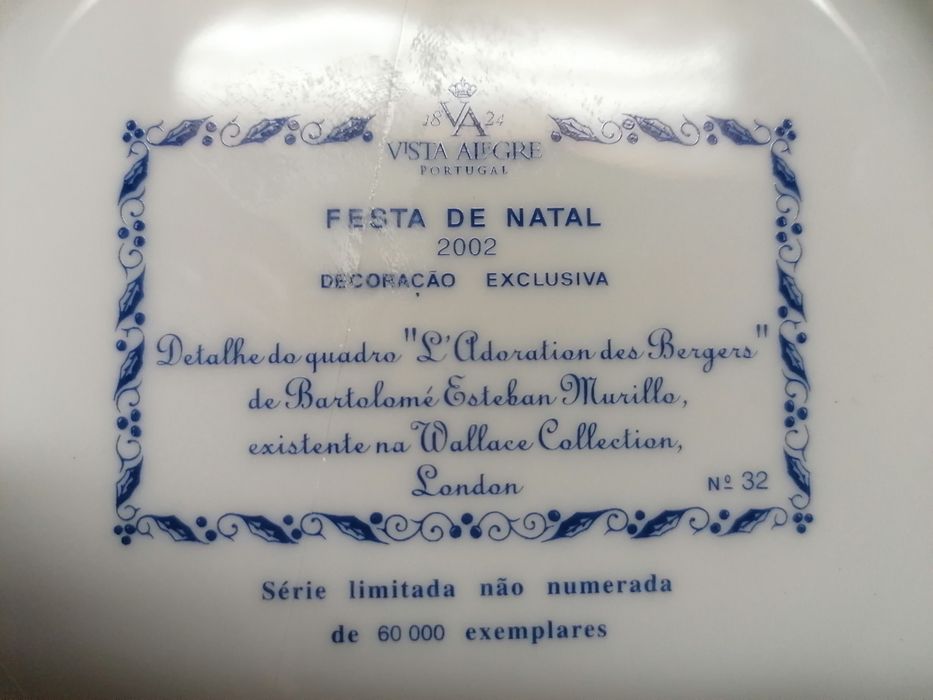 Pratos Vista Alegre Festa de Natal